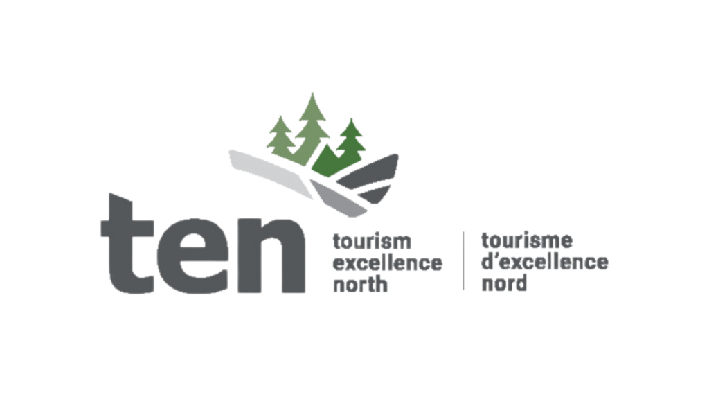 The Grant Getters Logo of Tourism Excellence North, featuring the acronym "TEN" in bold letters with illustrations of trees and a path above it, and the text "Tourism Excellence North / Tourisme d'Excellence Nord" beside it. Ideal for The Grant Getters focusing on tourism initiatives. Grant Writing