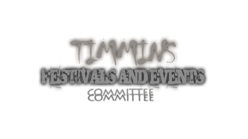 The Grant Getters Logo of "Timmins Festivals and Events Committee" with stylized text, supported by The Grant Getters. Grant Writing